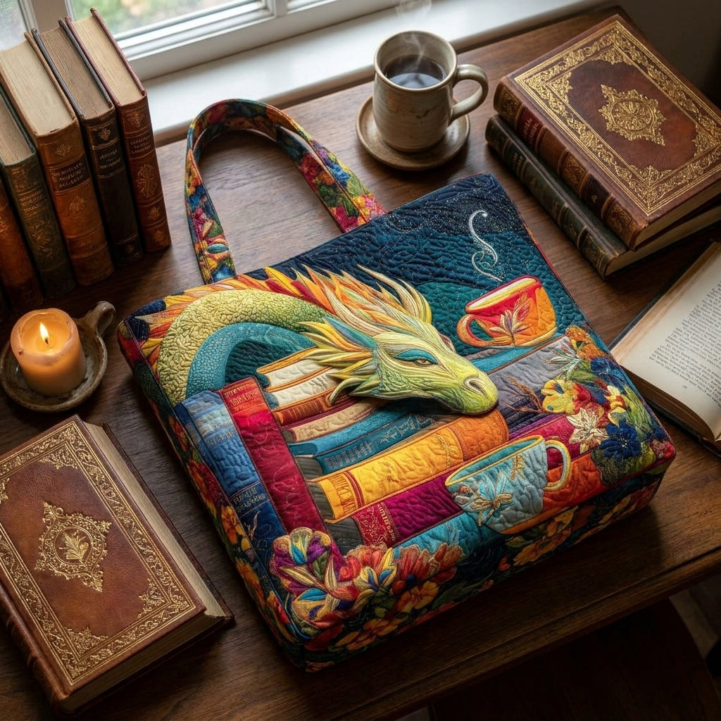 Artisan Bag – Drachenleser mit Büchern und Tassen