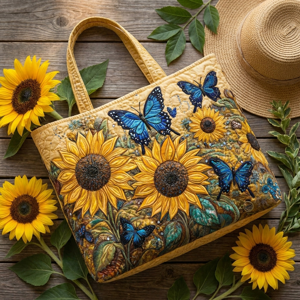 Artisan Bag – Sonnenblumen und blaue Schmetterlinge