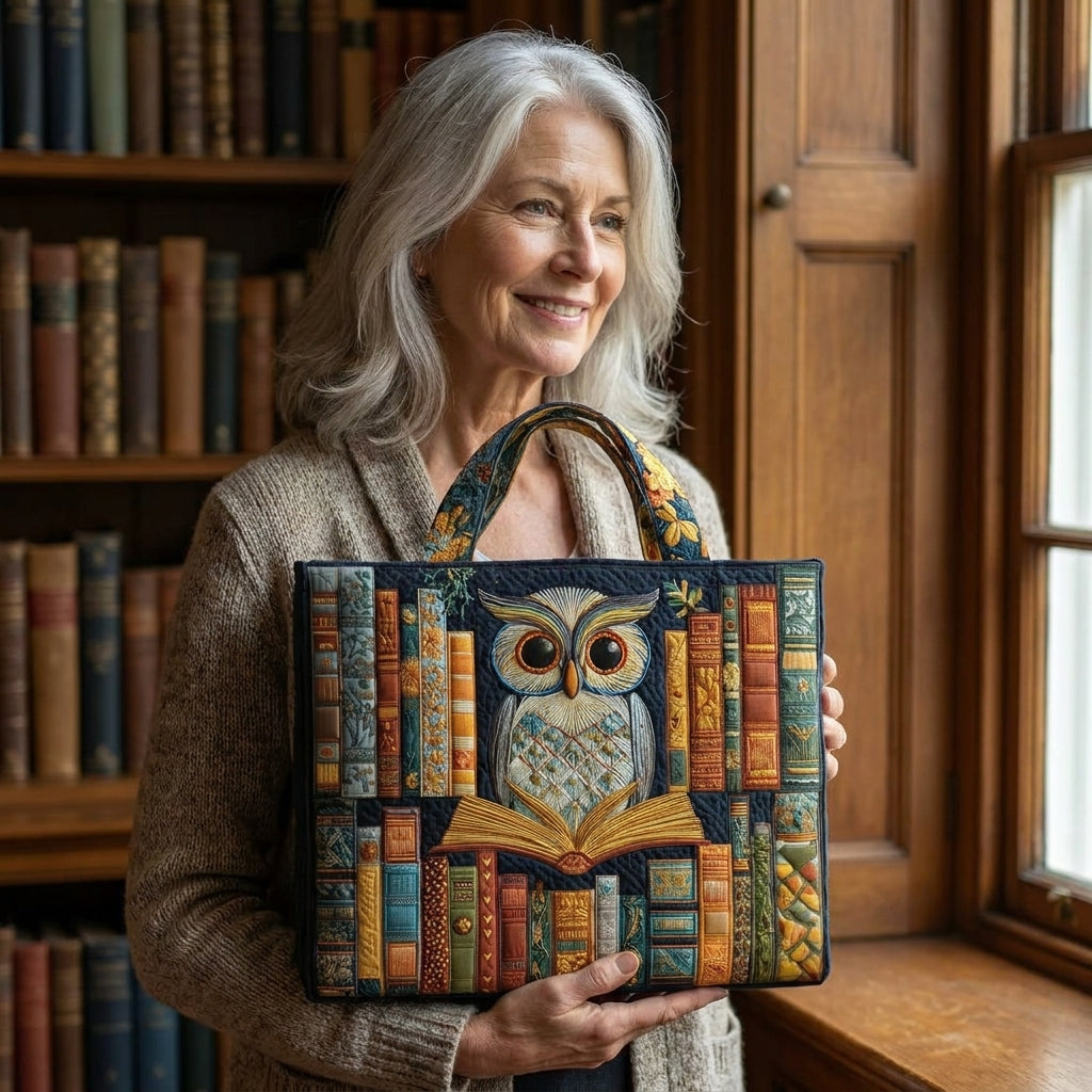 Artisan Tote – Eule und Vintage-Bücher