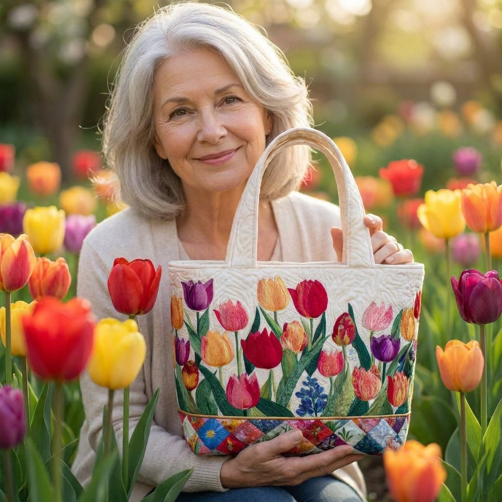 Gesteppte Tragetasche – Tulip Garden