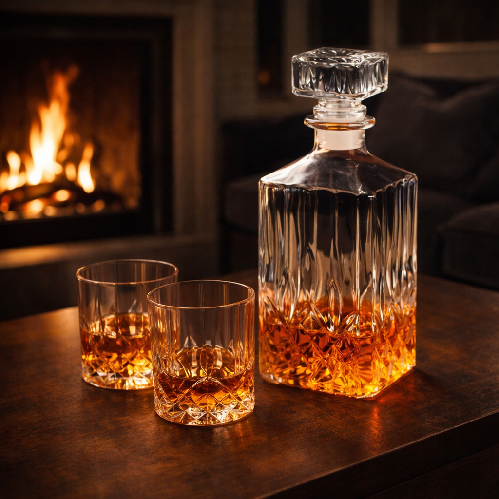 Whiskyflasche – Set mit Flasche und Glas