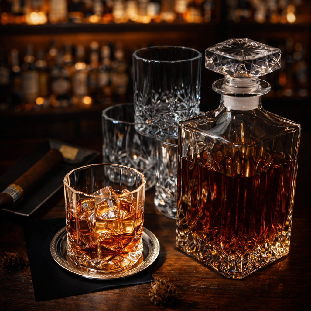Whiskyflasche – Set mit Flasche und Glas