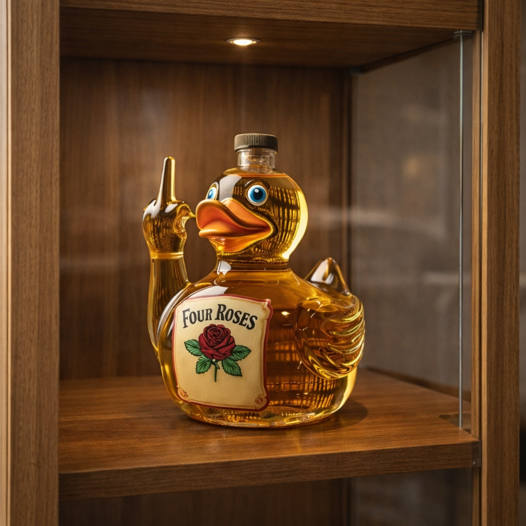 Whiskyflasche – Rebellische-Ente-Edition