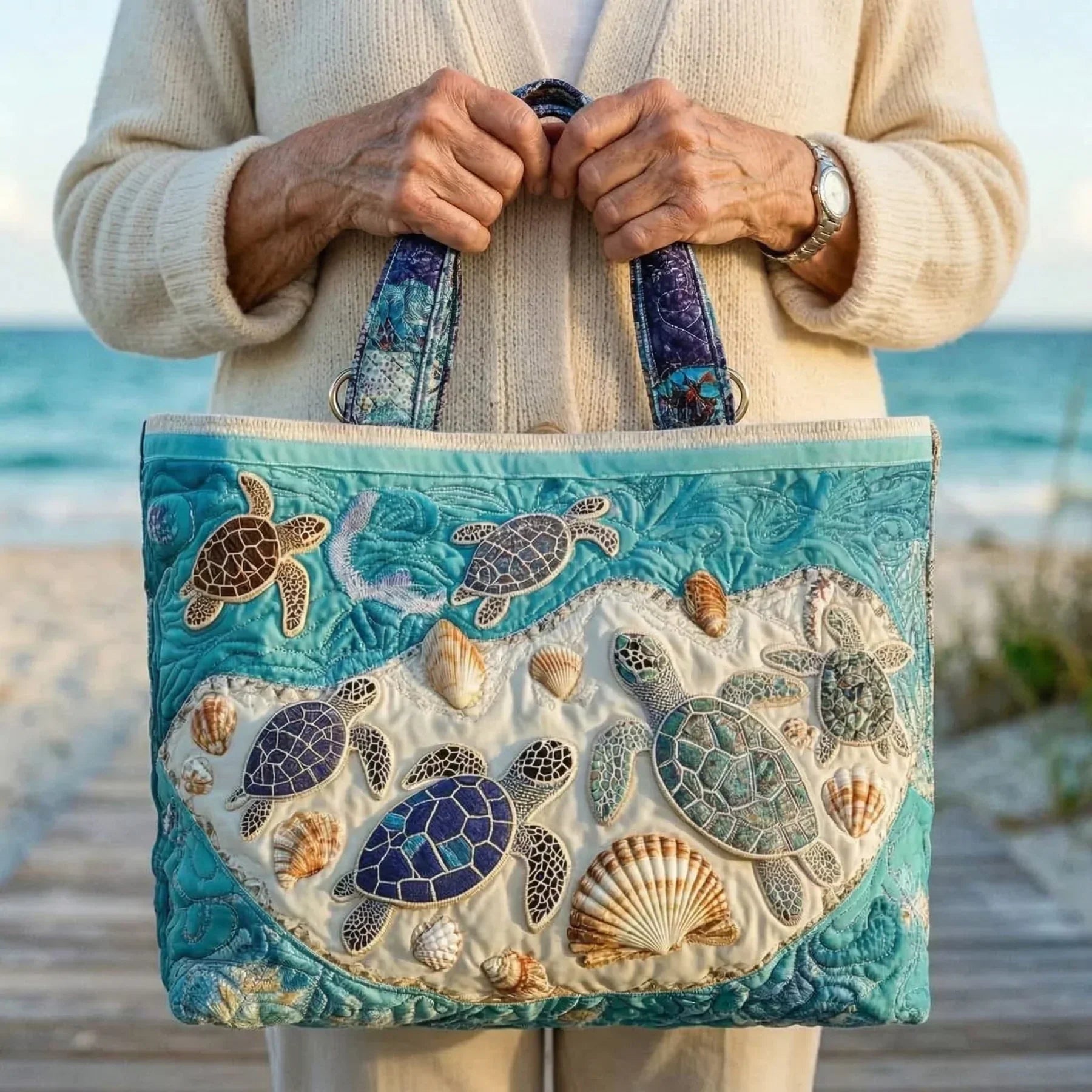 Handgefertigte Tasche – Turtle Love