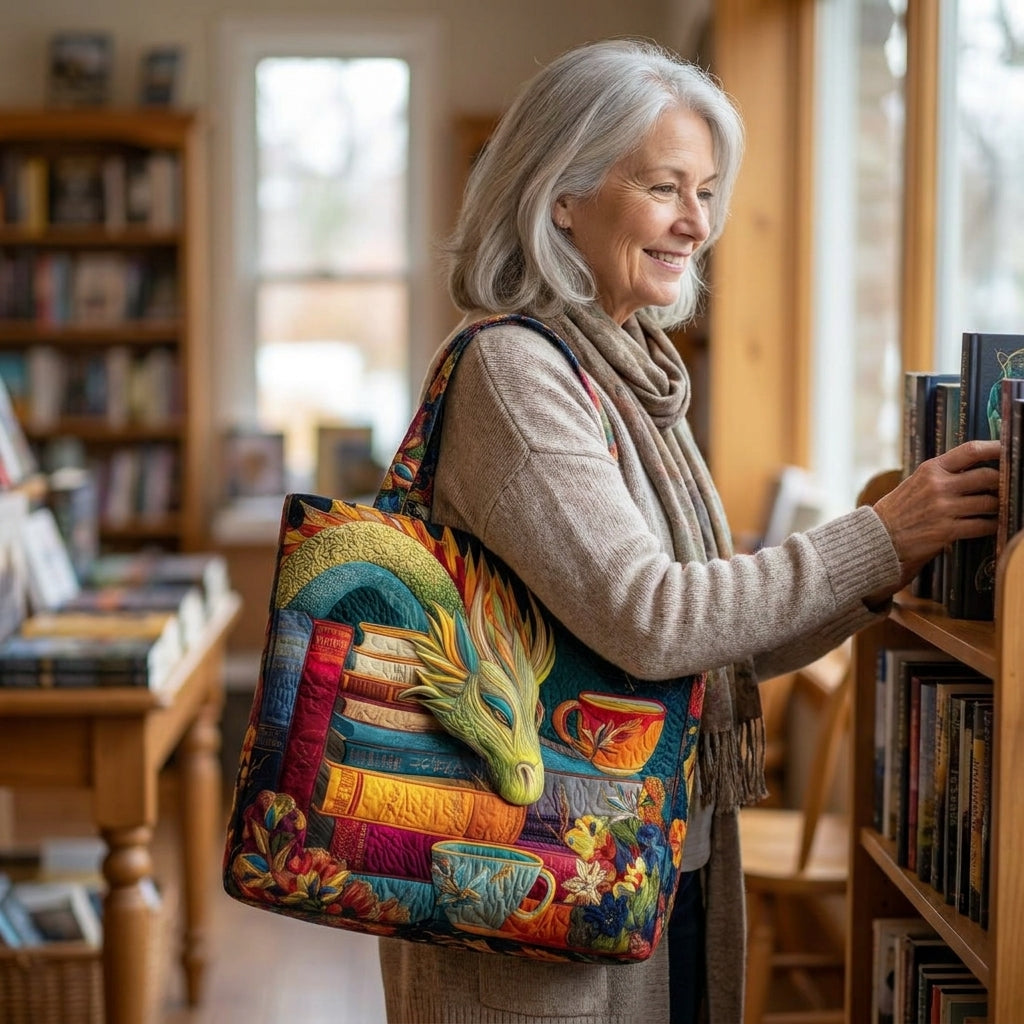 Artisan Bag – Drachenleser mit Büchern und Tassen