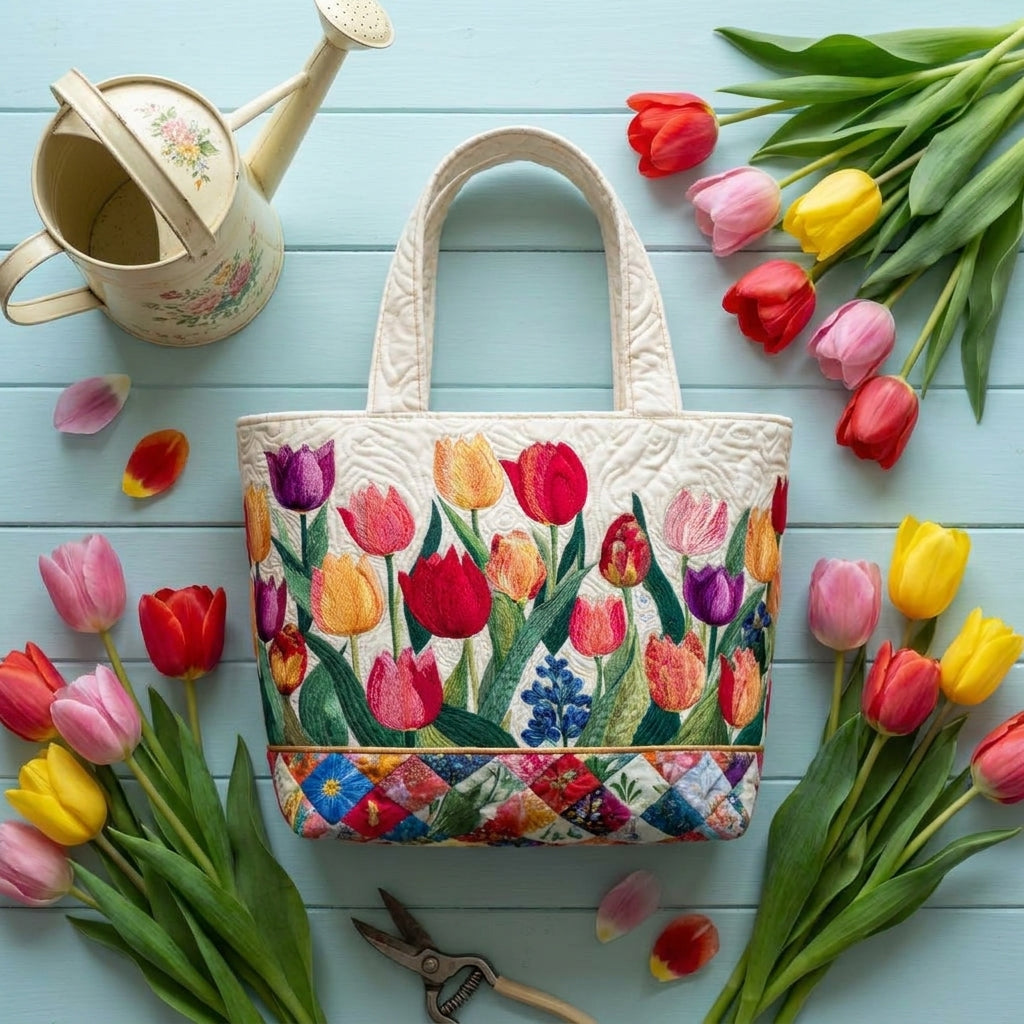 Gesteppte Tragetasche – Tulip Garden