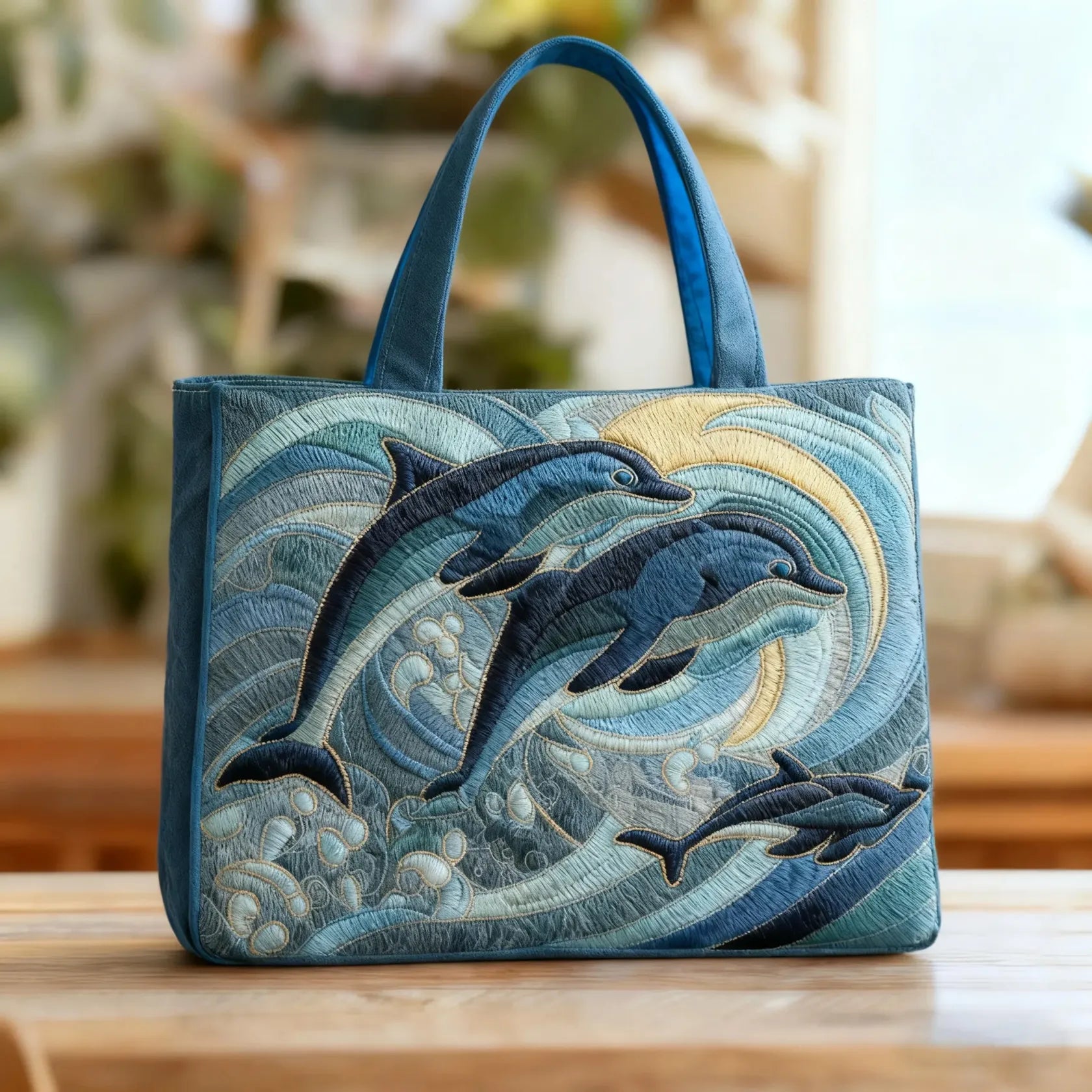 Handgefertigte Tasche – Ocean Dolphin