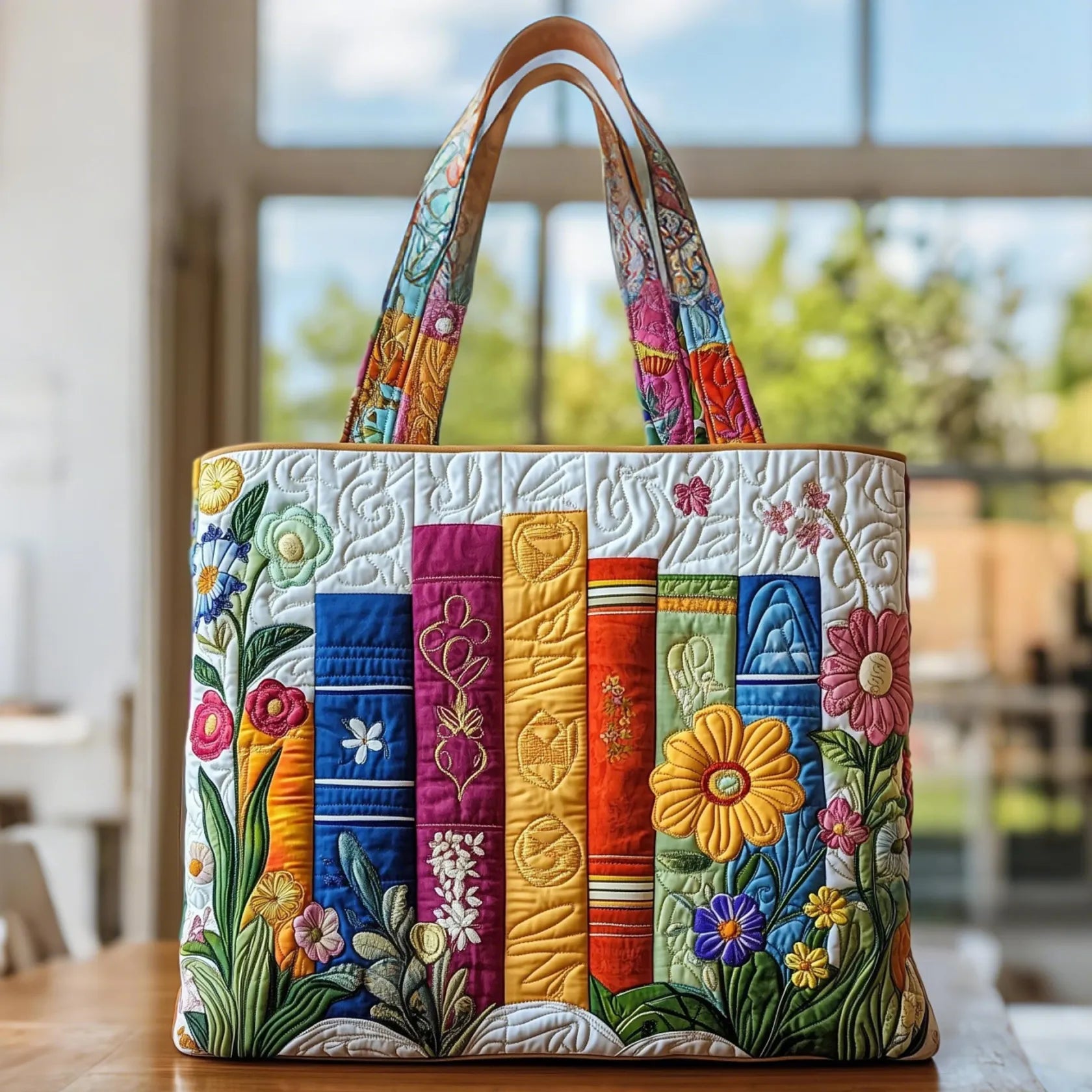 Håndlavet taske – Floral Library