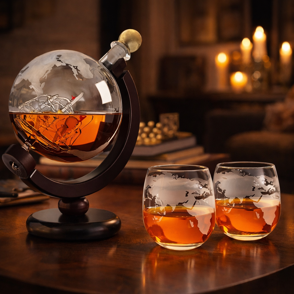 Whiskykaraffe – Weltkarten-Edition