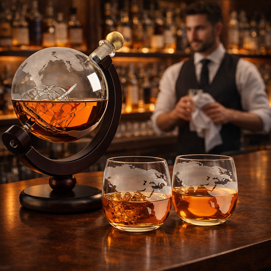 Whiskykaraffe – Weltkarten-Edition
