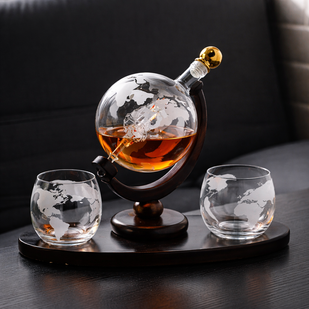 Whiskykaraffe – Weltkarten-Edition