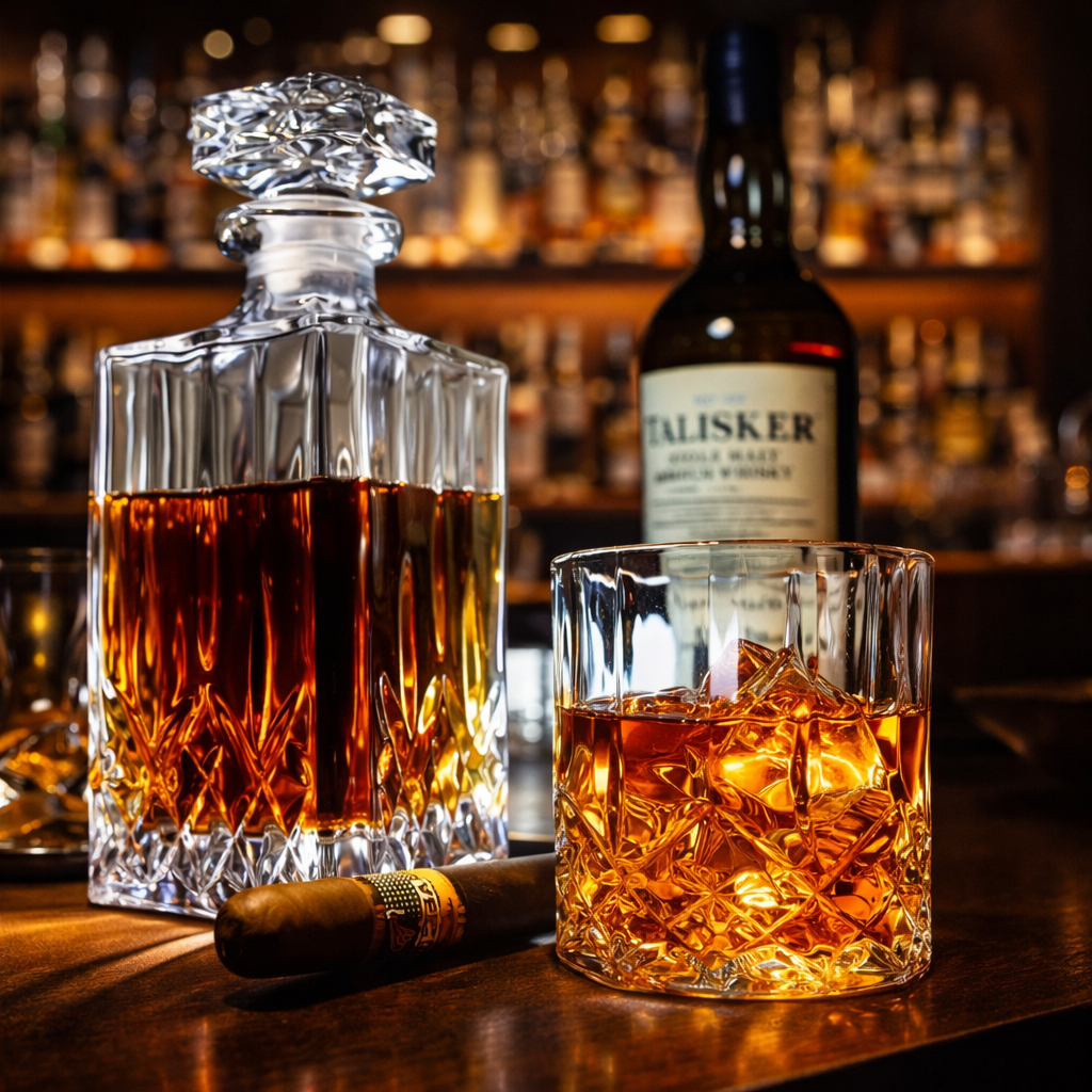 Whiskyflasche – Set mit Flasche und Glas