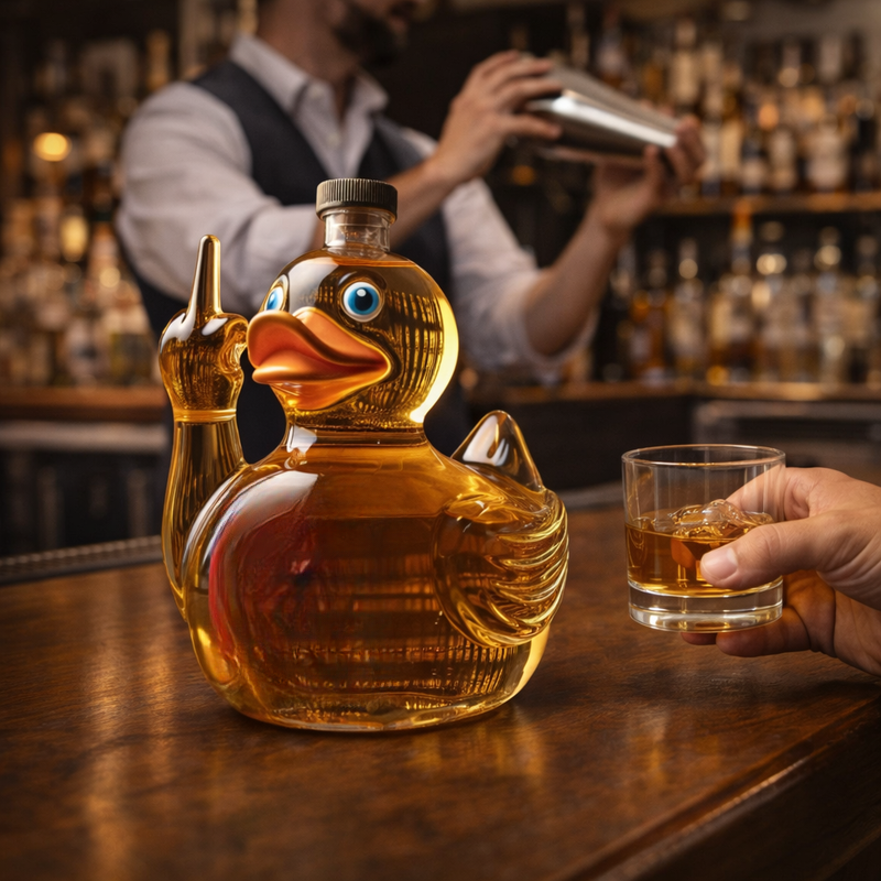Whiskyflasche – Rebellische-Ente-Edition