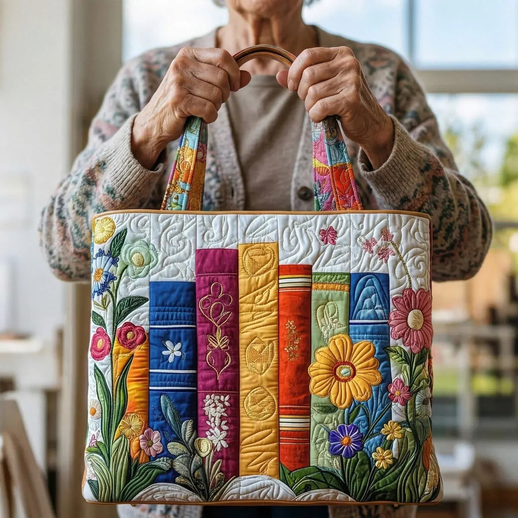 Håndlavet taske – Floral Library