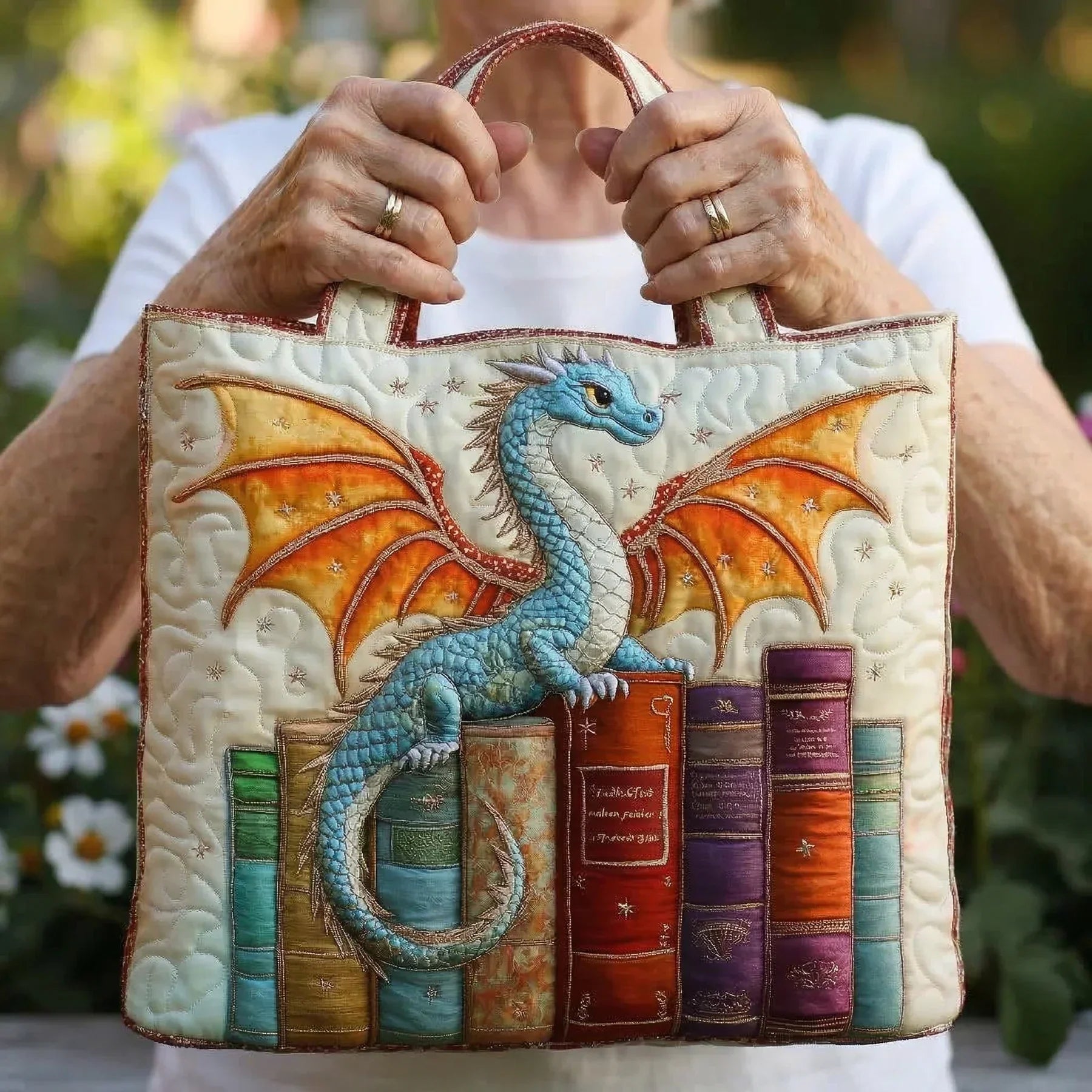 Gesteppte Tasche – Emerald Dragon Book Guardian
